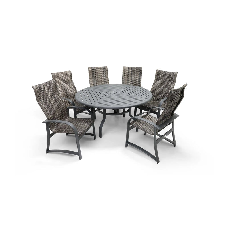 Wakefield 7 Piece Woven Round Dining Group - The Great Escape