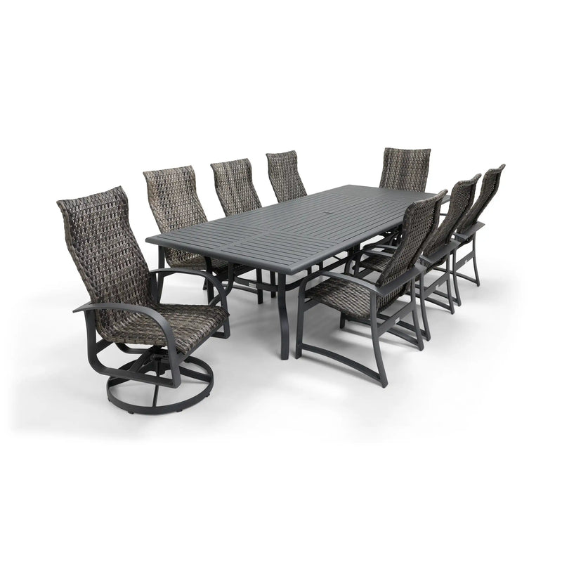 Wakefield 9 Piece Woven 44"x112" Rectangle Dining Group - The Great Escape
