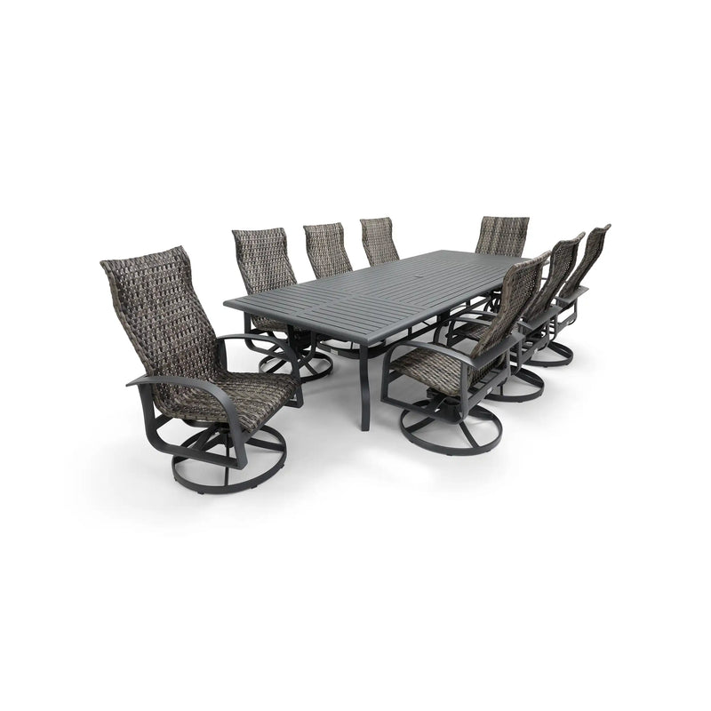 Wakefield 9 Piece Woven 44"x112" Rectangle Dining Group - The Great Escape