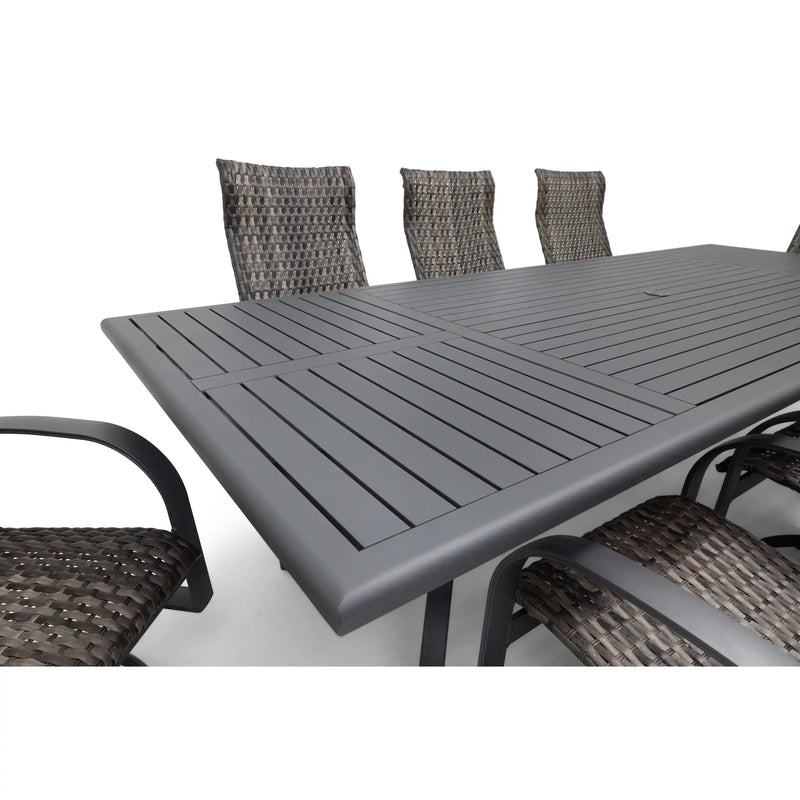 Wakefield 9 Piece Woven 44"x112" Rectangle Dining Group - The Great Escape
