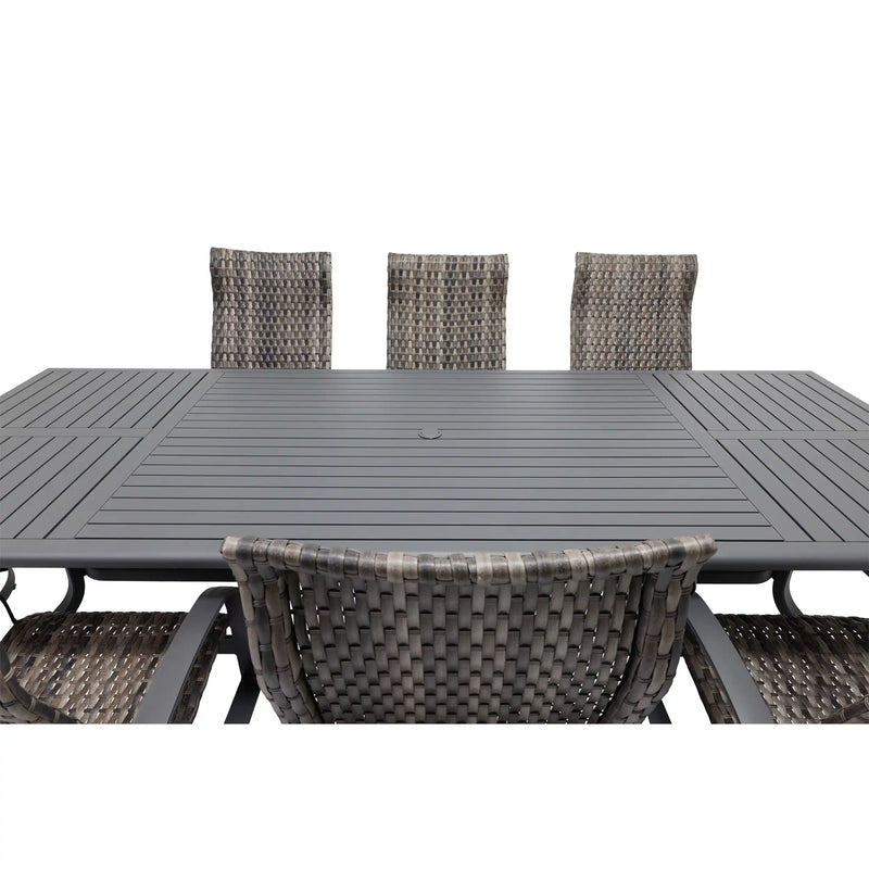 Wakefield 9 Piece Woven 44"x112" Rectangle Dining Group - The Great Escape