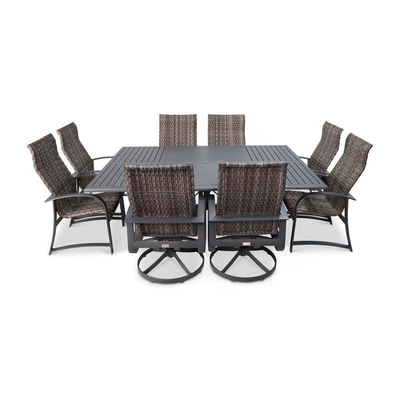 Wakefield 9 Piece Woven Dining Group With 2 Swivel Rockers - The Great Escape