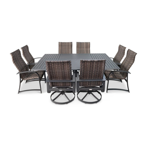 Wakefield 9 Piece Woven Dining Group With 2 Swivel Rockers - The Great Escape