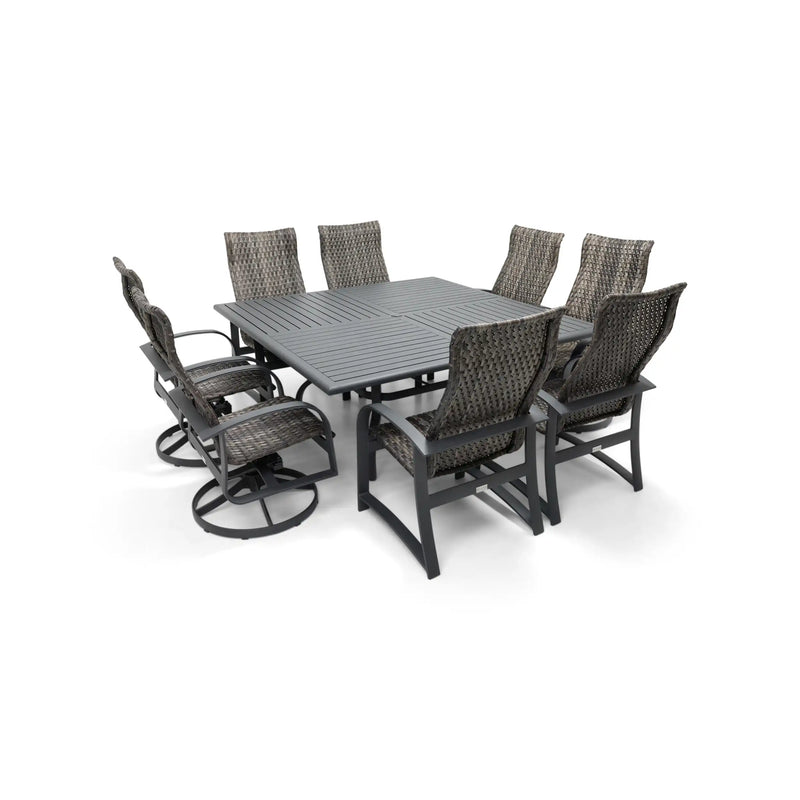 Wakefield 9 Piece Woven Square Dining Group - The Great Escape