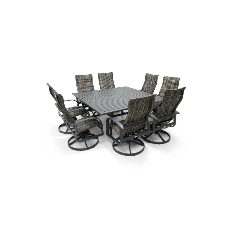 Wakefield 9 Piece Woven Square Dining Group - The Great Escape
