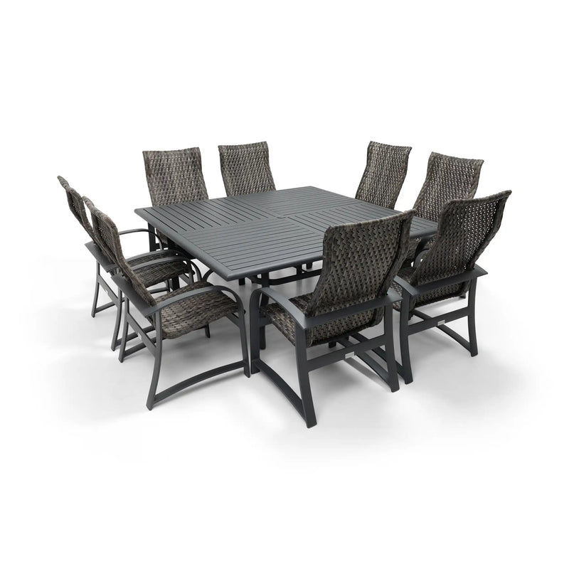 Wakefield 9 Piece Woven Square Dining Group - The Great Escape