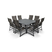 Wakefield 9 Piece Woven Square Dining Group - The Great Escape
