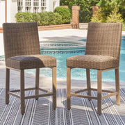 Bayfield 9 Piece Bar Height Fire Table Group Driftwood - The Great Escape