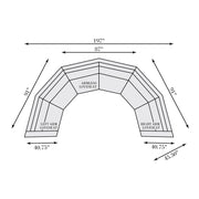 Del Sol 3 Piece Curved Sectional Group - The Great Escape