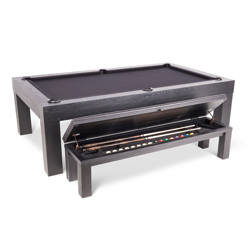 Brunswick Contender Galveston 8 Ft Table with Open Storage Bench Cues and Balls The Great Escape