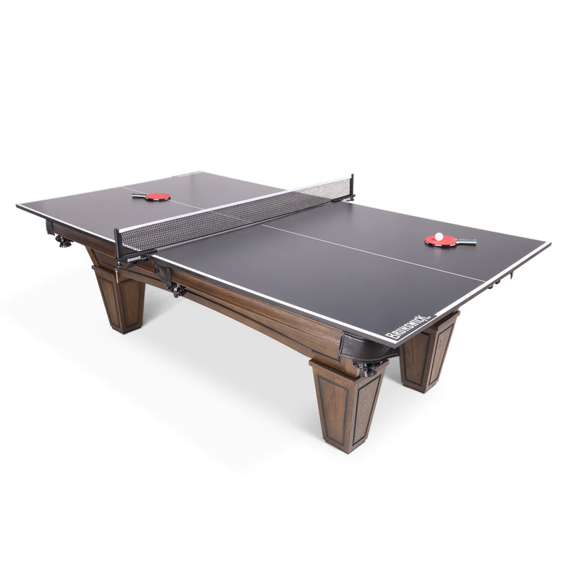 Brunswick Contender Austin 8 Ft Table with Conversion Top and Accessory Bundle Side The Great Escape