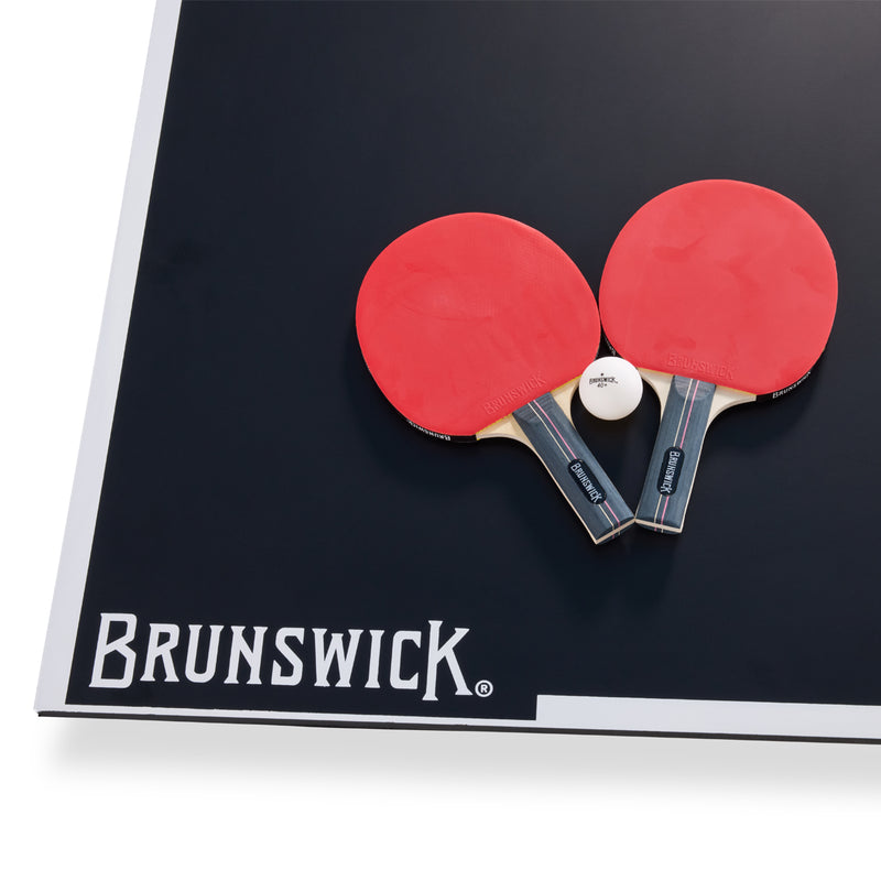 Brunswick Conversion Top with Paddles and Ball Angle Logo Detail Top View The Great Escape