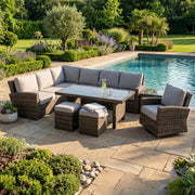Woodridge 9 Piece Sectional Conversation/Chat Group Canvas Steel - The Great Escape