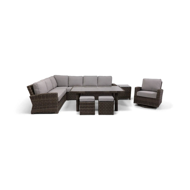Woodridge 9 Piece Sectional Conversation/Chat Group Canvas Steel - The Great Escape