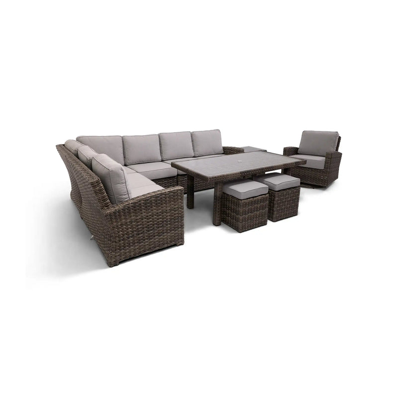 Woodridge 9 Piece Sectional Conversation/Chat Group Canvas Steel - The Great Escape