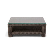 Woodridge 28"x44" Woven Coffee Table W/ Glass - The Great Escape