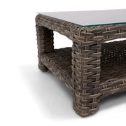 Woodridge 28"x44" Woven Coffee Table W/ Glass - The Great Escape