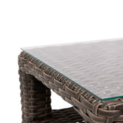 Woodridge 28"x44" Woven Coffee Table W/ Glass - The Great Escape