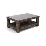 Woodridge 28"x44" Woven Coffee Table W/ Glass - The Great Escape