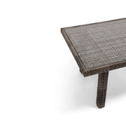 Woodridge 34"x66" Woven Conversation Table W/ Glass - The Great Escape