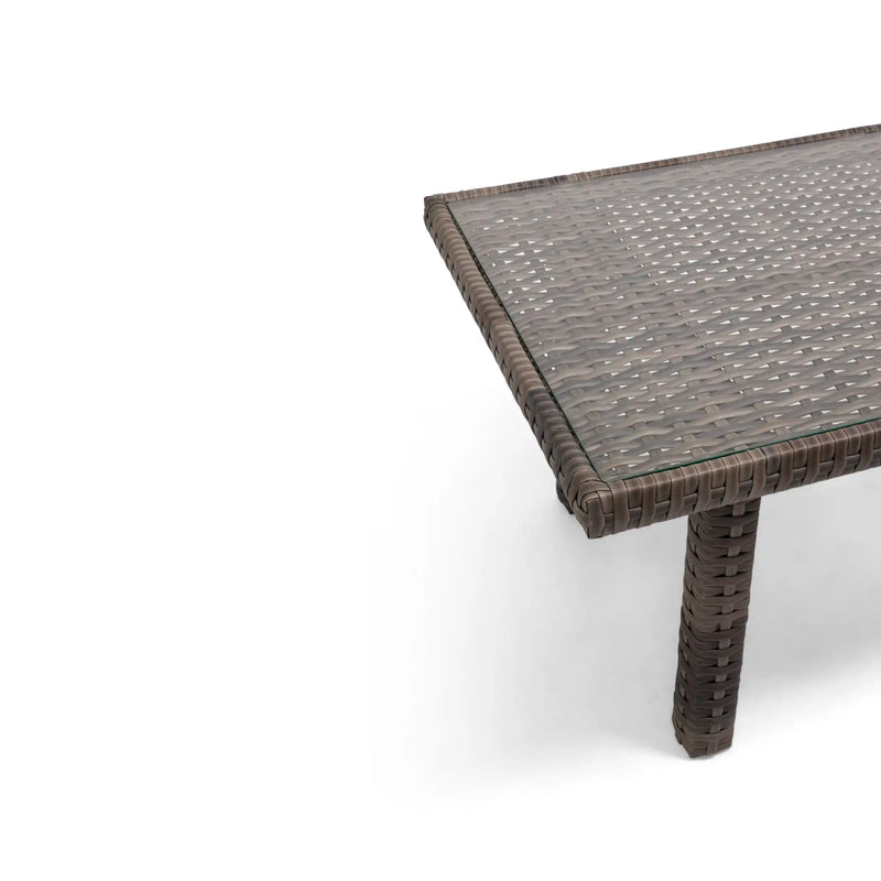 Woodridge 34"x66" Woven Conversation Table W/ Glass - The Great Escape