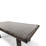 Woodridge 34"x66" Woven Conversation Table W/ Glass - The Great Escape