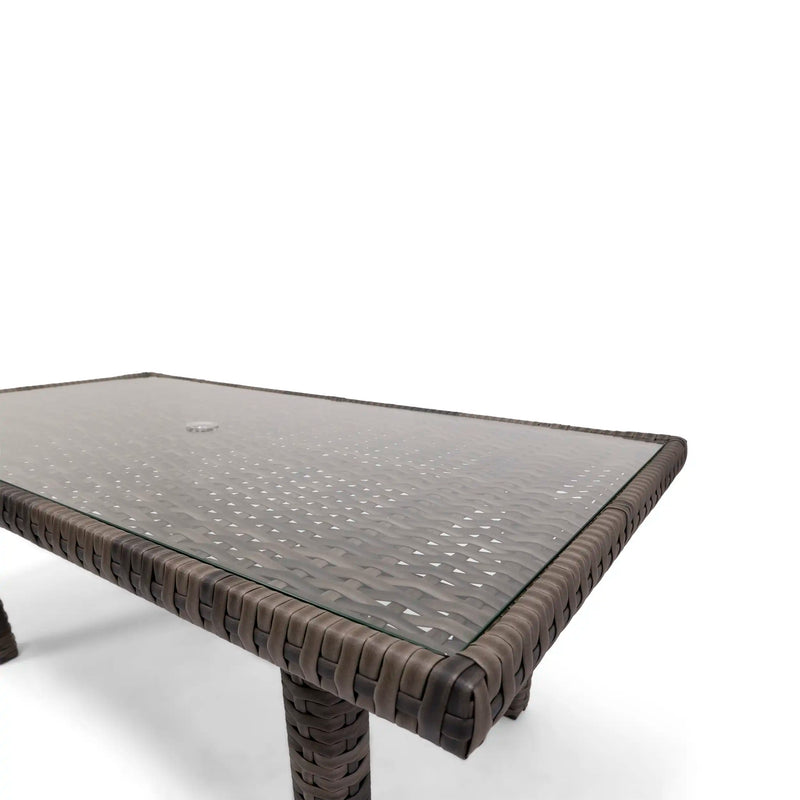 Woodridge 34"x66" Woven Conversation Table W/ Glass - The Great Escape