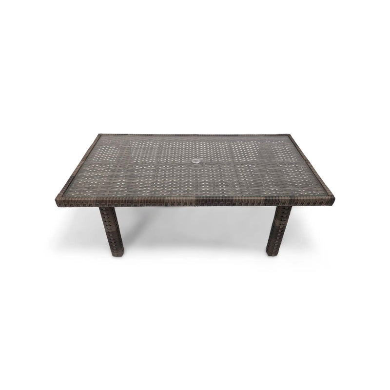 Woodridge 34"x66" Woven Conversation Table W/ Glass - The Great Escape
