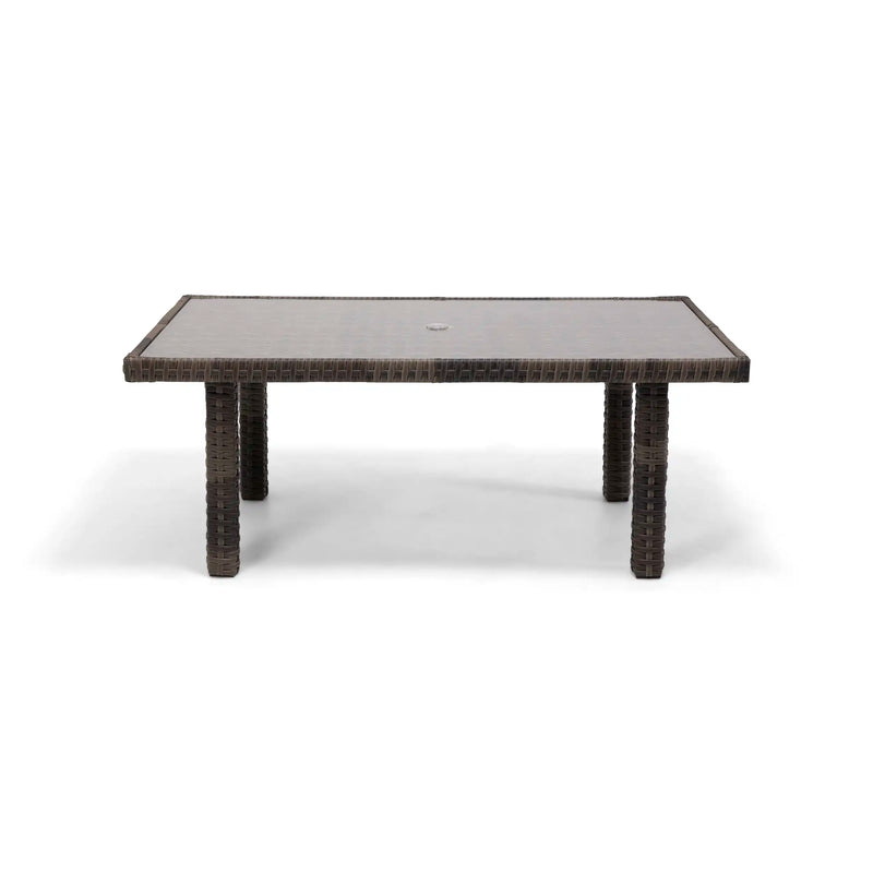 Woodridge 34"x66" Woven Conversation Table W/ Glass - The Great Escape