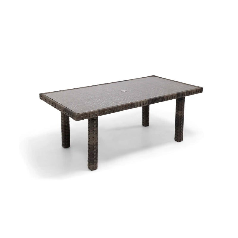 Woodridge 34"x66" Woven Conversation Table W/ Glass - The Great Escape