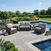Woodridge 3 Piece Loveseat Group Canvas Steel - The Great Escape