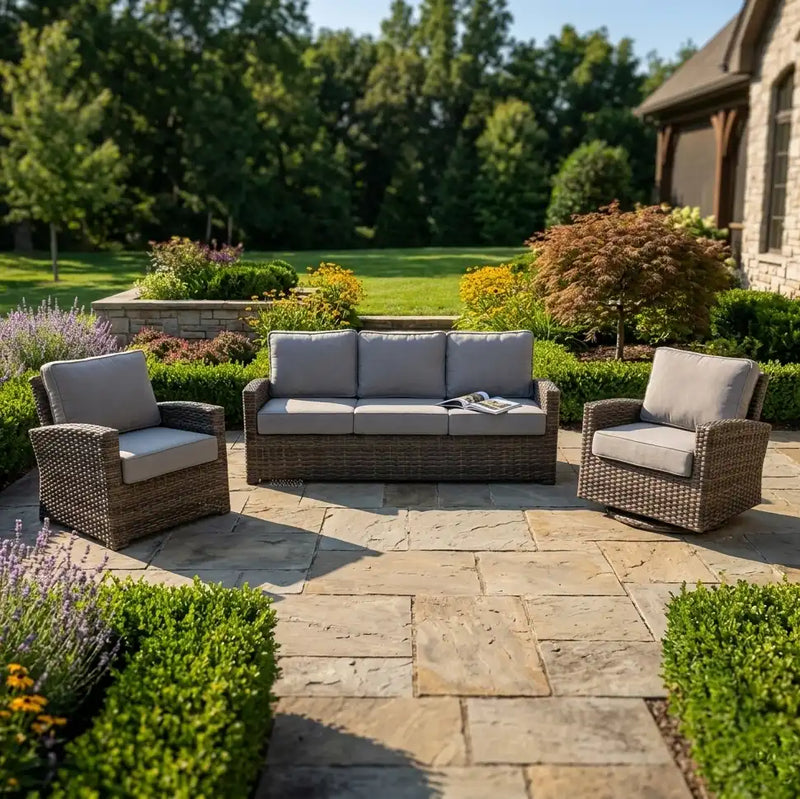 Woodridge 3 Piece Sofa Group Canvas Steel - The Great Escape