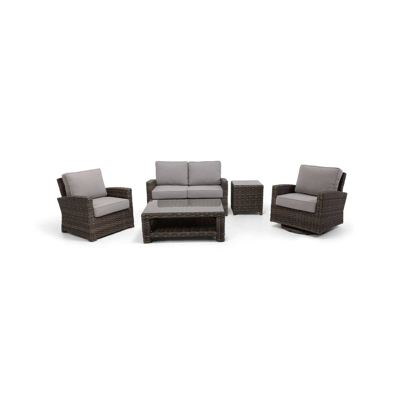 Woodridge 5 Piece Loveseat Chat Group Canvas Steel - The Great Escape