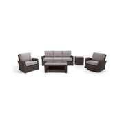 Woodridge 5 Piece Sofa Chat Group Canvas Steel - The Great Escape
