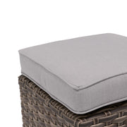 Woodridge Cushioned Woven Cube Ottoman Canvas Steel - The Great Escape