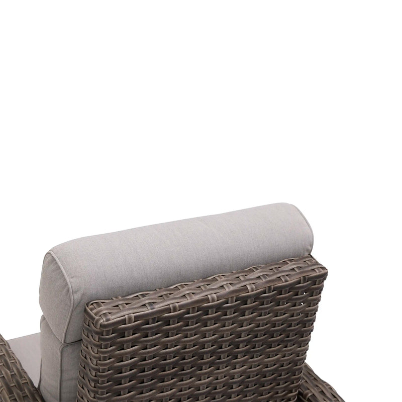 Woodridge Cushioned Woven High Back Recliner Canvas Steel - The Great Escape