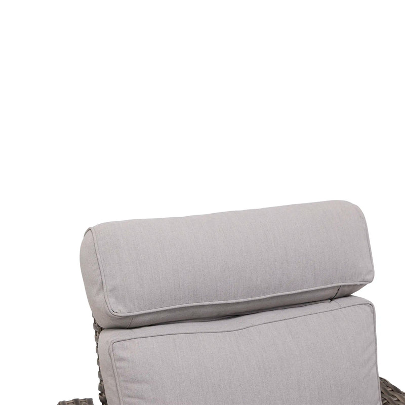 Woodridge Cushioned Woven High Back Recliner Canvas Steel - The Great Escape