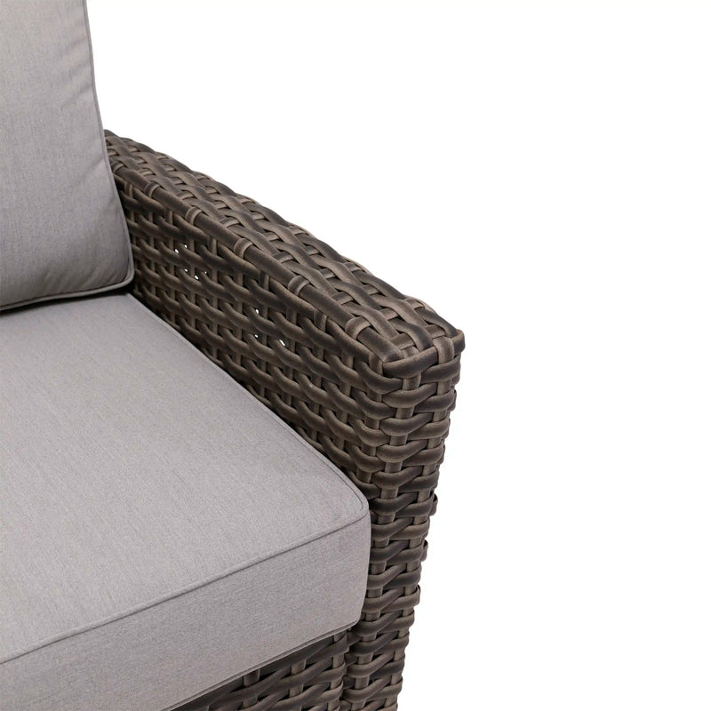 Woodridge Cushioned Woven High Back Recliner Canvas Steel - The Great Escape