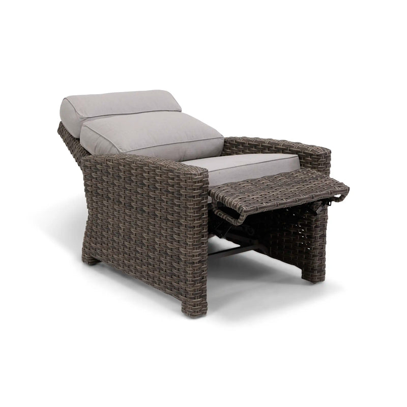 Woodridge Cushioned Woven High Back Recliner Canvas Steel - The Great Escape