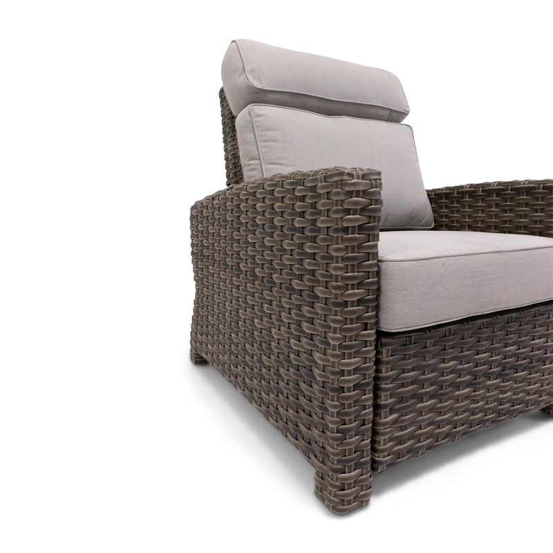 Woodridge Cushioned Woven High Back Recliner Canvas Steel - The Great Escape