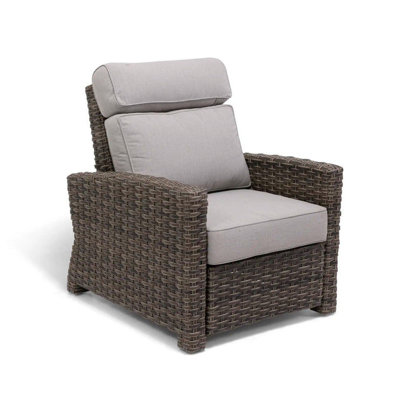 Woodridge Cushioned Woven High Back Recliner Canvas Steel - The Great Escape