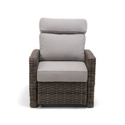 Woodridge Cushioned Woven High Back Recliner Canvas Steel - The Great Escape