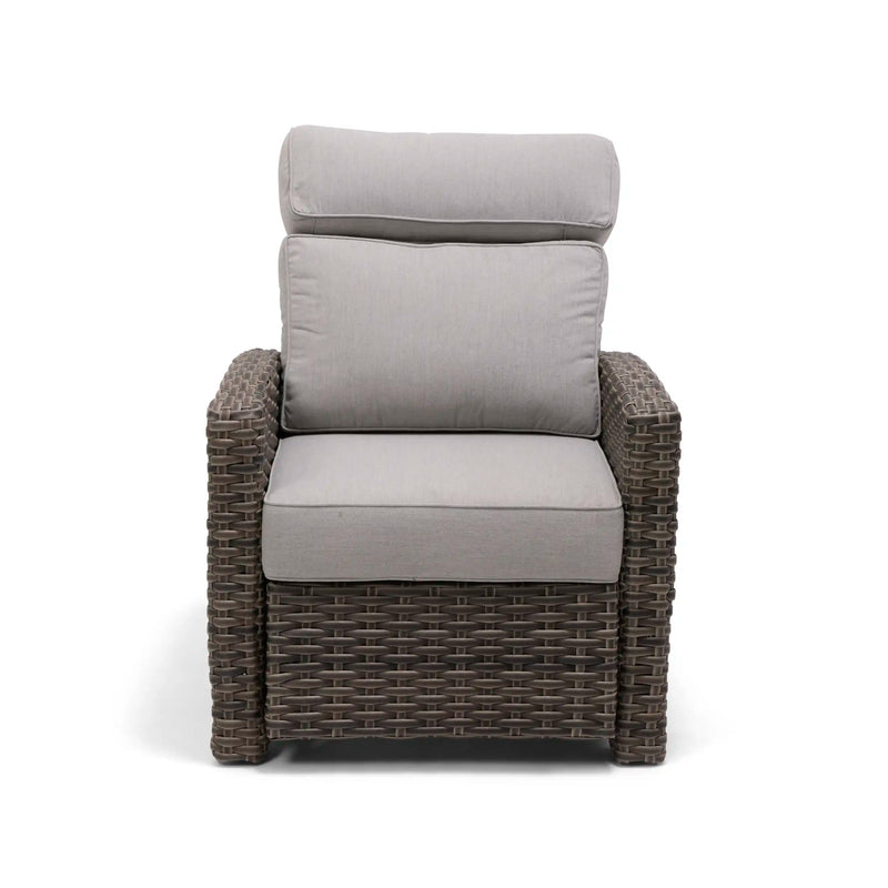 Woodridge Cushioned Woven High Back Recliner Canvas Steel - The Great Escape