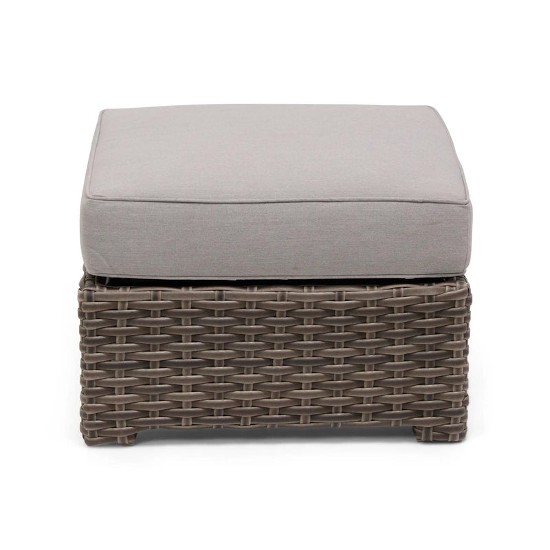 Woodridge Cushioned Ottoman Canvas Steel - The Great Escape 
