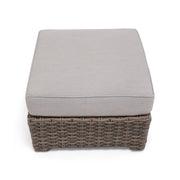 Woodridge Cushioned Ottoman Canvas Steel - The Great Escape 