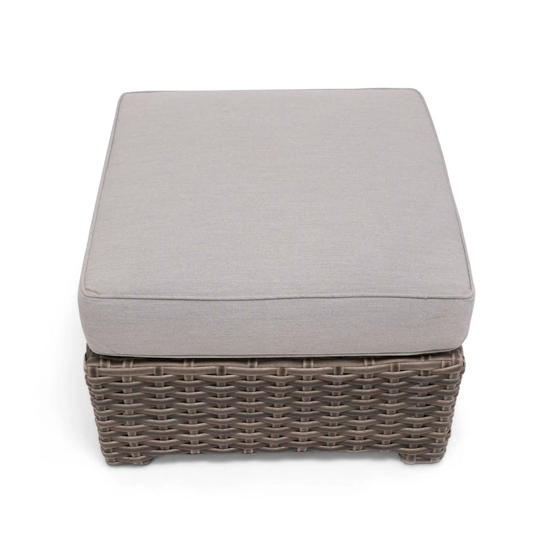 Woodridge Cushioned Ottoman Canvas Steel - The Great Escape 