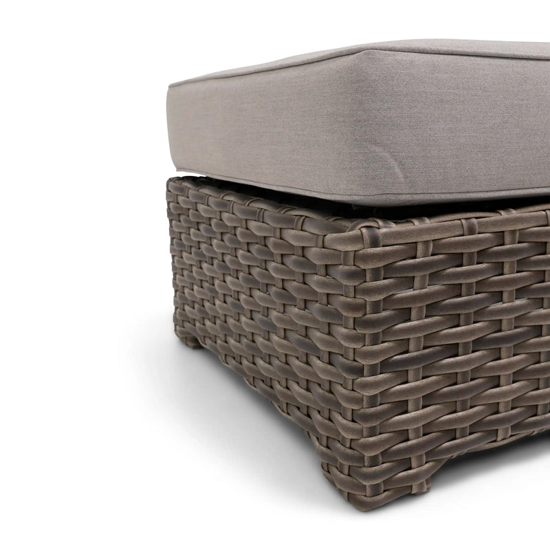 Woodridge Cushioned Ottoman - Canvas Steel - The Great Escape
