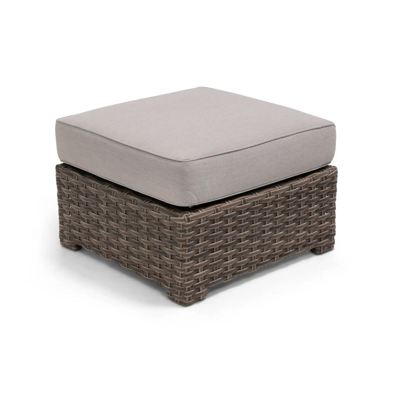 Woodridge Cushioned Ottoman Canvas Steel - The Great Escape 