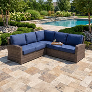Woodridge 3 Piece Sectional Group Canvas Indigo - The Great Escape