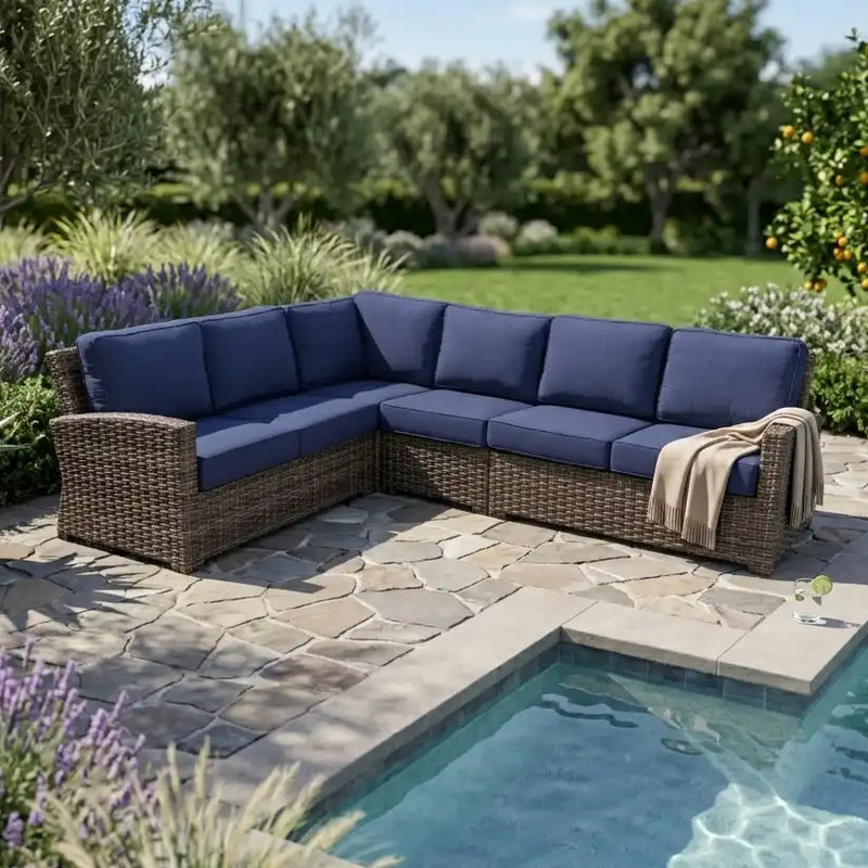 Woodridge 4 Piece Sectional Group Canvas Indigo - The Great Escape